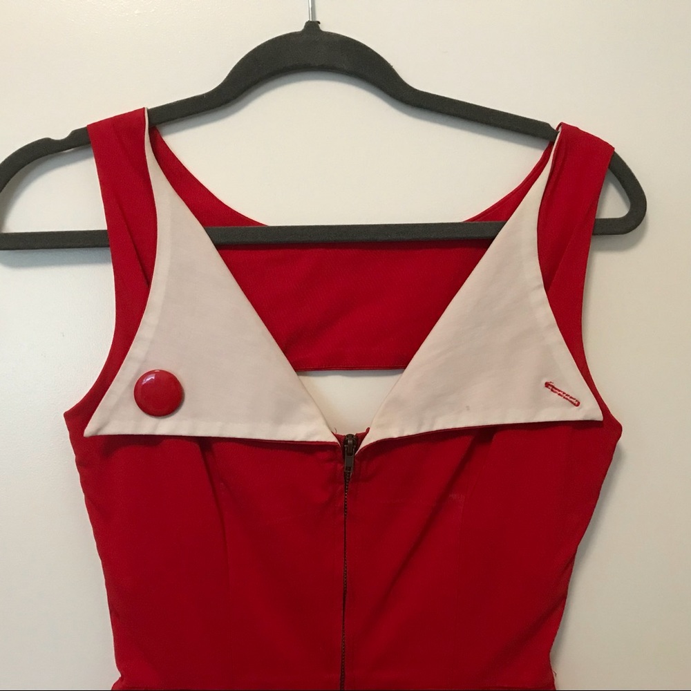 Sexy Red Bettie Page Dress with Front Cutout